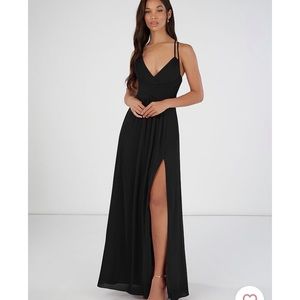 Black chiffon bridesmaids dress